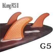서핑보드 BiLong-FCS II 서핑 보드 지느러미 스러스터 3 개 세트 유리 섬유 벌집 탄소 M/G5 크기 핀 퀼하스 바디, [11] G5, 11 주황색