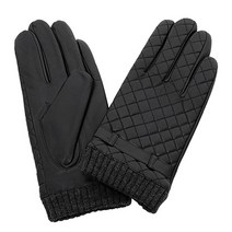 파파브로 남성 양가죽 스마트폰 터치 퀼팅 융기모 장갑 TU-GV-GLM9-L28-블랙