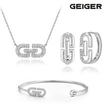 [가이거] 시그니처 큐빅 귀걸이 목걸이 팔찌 세트 GI3SET002