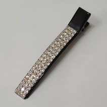 SUNNYDAY 큐빅 넓은 일자핀 악어핀 헤어집게핀 80mm / 앞머리 옆머리 고정 포인트 고급 골드 실버 헤어핀 머리핀 M4