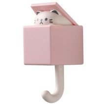 행거 아이방 주니어 어린이 옷장 만화 고양이 후크 자체 접착 기숙사 침실 문 옷걸이 주방 스토 룸 방을 위한 벽 걸이, 2pcs pink rat