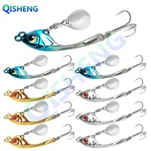 [QISHENG] 스핀 바이브 9개입/세트 메탈 바이브 농어 삼치 광어 우럭 배스 스피너베이트, 혼합 색상B, 7g