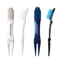 홀인원 2 in 1 그린보수기(+클럽브러쉬) 4개세트 골프 캐디용품, 네이비, 화이트