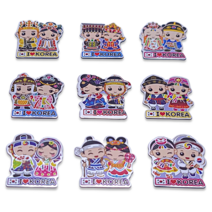 한국민예사 고무 아크릴 자석 9조세트 관광지 한복 캐릭터 태극기 4종 외국인 선물 korean souvenir magnet, 02 한복
