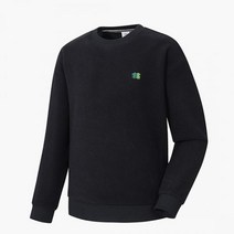 KOLON SPORT 남녀공용 레트로 로고 마이크로플리스 맨투맨TLTBW22551BLK