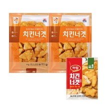사조오양 치킨너겟 1kg 2봉+(증정)하림너겟100g, 단품