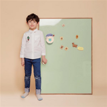 릴리_원톤M 유아 자석칠판 자석보드 화이트보드 교구, 그린(본체)+브라운(프레임)