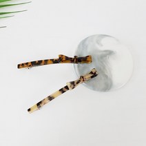 시크몽 프랑스핀 호피 롱 사이드 미니 리본 11 cm 자동 머리핀