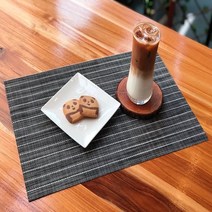 북유럽풍 프리미엄 예쁜 방수 식탁매트 테이블매트, 스트라이프 와싱블랙, 가로세로(45cm x 30cm)