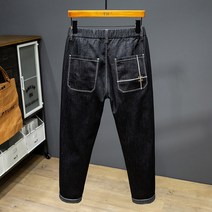 HeShunHe 오버사이즈 일자 데님 팬츠 남자 블랙 M-7XL