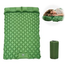 GeeMart 2인용 캠핑 에어 매트리스 베개 포함 업그레이드된 풋 프레스 공기 주입식 패드 자동차 트럭 침대 SUV 텐트 배낭여행 수면용 슬리핑 가성비 추천 미국직구, Double - Green