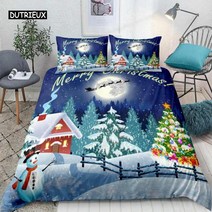 쇼파천커버 쇼파덮개 쇼파커버 크리스마스 눈 만화 선물 사슴 침구 세트 이불 커버 편안한 통기성, 169.12 - AU King245x210cm