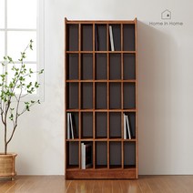 홈인홈 에디터의 서재 원목 LP형 깊은 책장 5X5_J74, 월넛