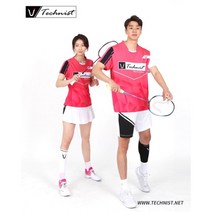 테크니스트 아울렛행사 MTT-K10012 WTT-K20012 핑크 남여공용 배드민턴 티셔츠