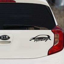 디엑셀 올 뉴 모닝 서페이스 데칼 좌우세트, 라이트실버, 1개