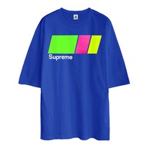 문컬렉션 슈프림 5부오버핏 네온스퀘어 M~5XL 빅사이즈 남자 반팔 티셔츠 캐주얼 오버핏 루즈핏 남여공용 커플룩 커플티 여자반팔 여자반팔티 프린팅티 캐주얼티 레터링티