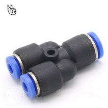 5Pcs "Y" 공압 커넥터 Tee 유니온 푸시 인 피팅 에어 파이프 조인트 OD 4 6 8 10 12MM Y 형 모양, 04 12MM