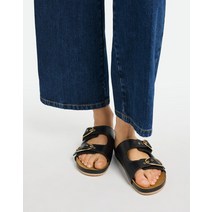 [바네사브루노] [[22SS]] VISO2E101BK 블랙 버클장식 소가죽 슬리퍼 굽높이 : 2.5 cm/볼넓이 : 8.5 c
