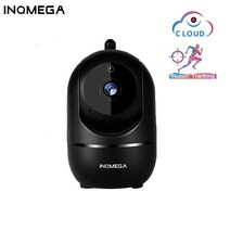INQMEGA HD 1080P 클라우드 무선 IP 카메라 인간의 가정 보안 감시 CCTV 네트워크 와이파이 카메라의 지능형 자동 추적, 720P-블랙 추가 32GB, 협력사, EU 플러그