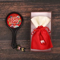 백의민족공방 모란 자수 손거울, 색상 H