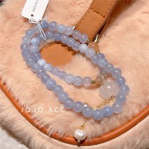 이중 연한 남색 호박 팔찌 나비 콩 꽃