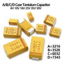 캐퍼시터 CAPACITOR 전류 A B C D 케이스 탄탈럼 커패시터 6V 10V 16V 25V 35V 50V 01UF 1uf 22UF 47UF 10UF 33UF 100UF 220, 48.B 35V 1uF 105V