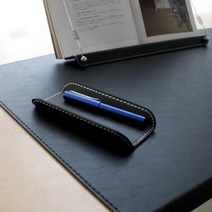아리아라 고급 메탈 가죽 펜 홀더 트레이 컬러, 블랙