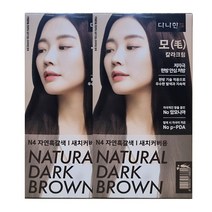 다나한 모 칼라크림 염색약X2개/한방염색약 새치커버, 2개, N4자연흑갈색
