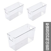 체인컴퍼니 투명 수납 정리함 슬림형, 3개