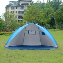 바닥시트 일체 그늘막텐트 공원 해변 텐트(2인 블루), 상세페이지 참조