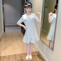 여아드레스 러블리 마린룩 반팔 스트라이프 원피스