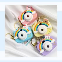 레인보우 동물 미니 빔 카메라 장난감 키링 4Colors, 3 블루