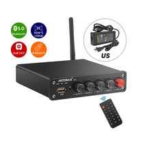 AIYIMA B01 블루투스 사운드 앰프 서브 우퍼 전력 증폭기 HIFI 디지털 스테레오 앰프 USB 플레이어 2.1 채널 원격 제어, 앰프만