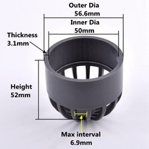 pvc 파이프 규격 2-20Pcs PVC 벤트 캡 물고기 탱크 침투성 해산물 풀 오버플로 피팅 필터 절연 수족관, 5pcs, 05 50mm Inner dia