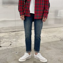 진땡 남성용 4컬러 허리밴딩 데미지 포인트 워싱 스판 데님팬츠 청바지