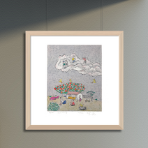 [그림닷컴] 제주생활의 중도 (99 Editions) gray golf 이왈종 판화, 알루미늄화이트