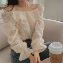 [랜덤플레이] 프릴 레이스 쉬폰 블라우스