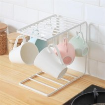 철제 컵걸이 그릇정리대, 블랙