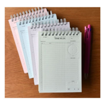 보드미_리빙 메모노트 A6체크메모노트 1P 일상 기록 공책 연습장 체크패드, 타임내추럴