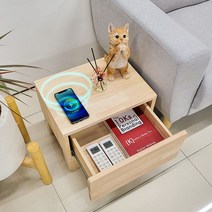 모코2 미니 탁자 400x300 협탁 수납장 (스마트충전), 단품