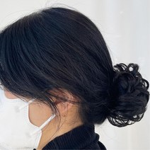 똥머리 가발 머리 가채 쪽머리, 1컬머리-라이트브라운, 1개