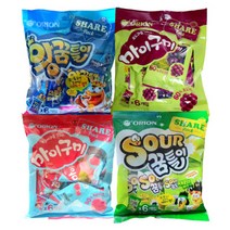 오리온 왕꿈틀이+SOUR 꿈틀이+복숭아+포도과즙 60% 마이구미, 왕꿈틀이+SOUR 꿈틀이+복숭아+포