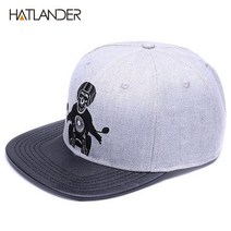 독특한 인싸템 래퍼 스냅백 힙합 모자 Hatlander original skeleton 야구 조절 가능한 남성 가죽 패치 스냅 백 gorras 6 패널 뼈 장착