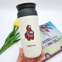 텀블러제작 이름각인 보냉물통 어몽어스 보냉텀블러, 핑크