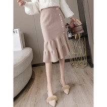 Ogfaour 여성 펄버튼 니트 스커트 O34523