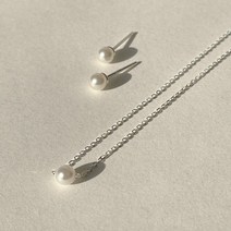 silver925 스와로브스키 진주 목걸이+귀걸이 세트