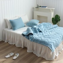 린즈홈 워싱아사면 웨이브누빔 차렵이불 퀸세트(차렵이불 1장+베개커버2장)