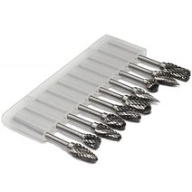 10pcs 더블 컷 텅스텐 카바 이드 로타리 버는 다이 그라인더 금속 조각 연마 드릴링에 대 한 비트를 설정, 기본