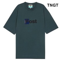 TNGT 95 사이즈 그린 패치 탈부착 로고 면혼방 티셔츠