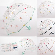 KC인증 감성가득 아동 도트 투명 우산 키즈 돔형 땡땡이 우산